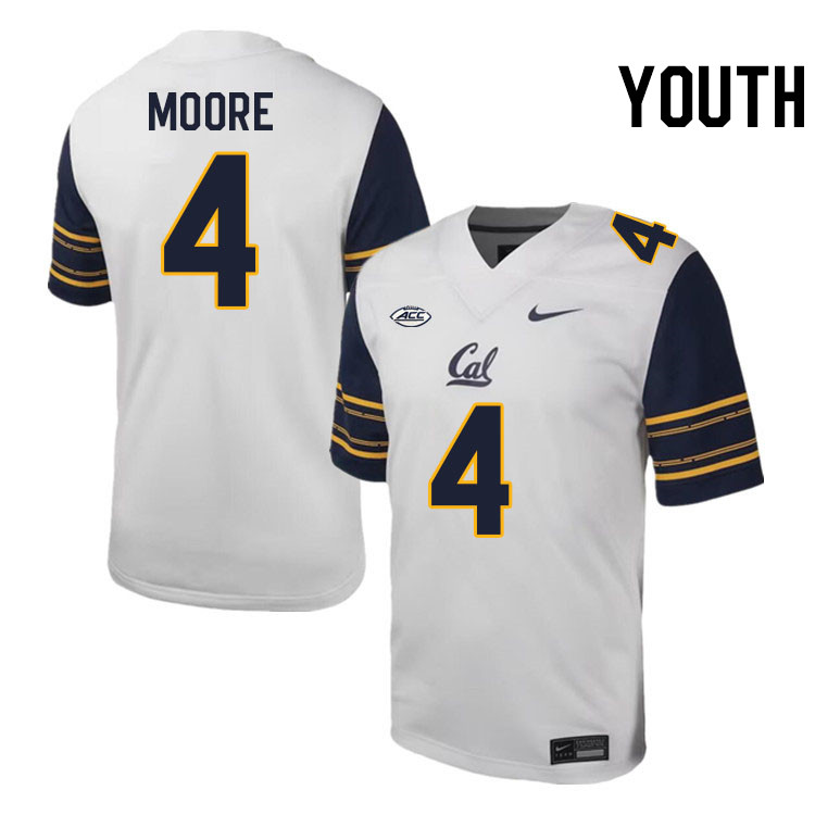 Youth #4 Kaylin Moore California Golden Bears ACC Conference College Football Jerseys Stitched Sale-